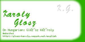 karoly glosz business card